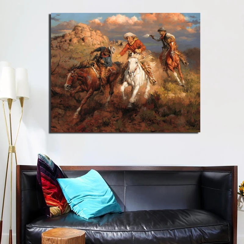 Фото Энди Томас западные Картины нарисованные на холсте Печать гостиной домашний