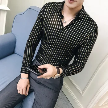 Loldeal Mens Gold Striped Shirts Shirts Bronzing Club Dress Mens Silver Camisas Para Hombre Sociales Casuales Party Shirts
Loldeal Mens Gold Striped Shirts Shirts Bronzing Club Dress Mens Silver Camisas Para Hombre Sociales Casuales Party Shirts