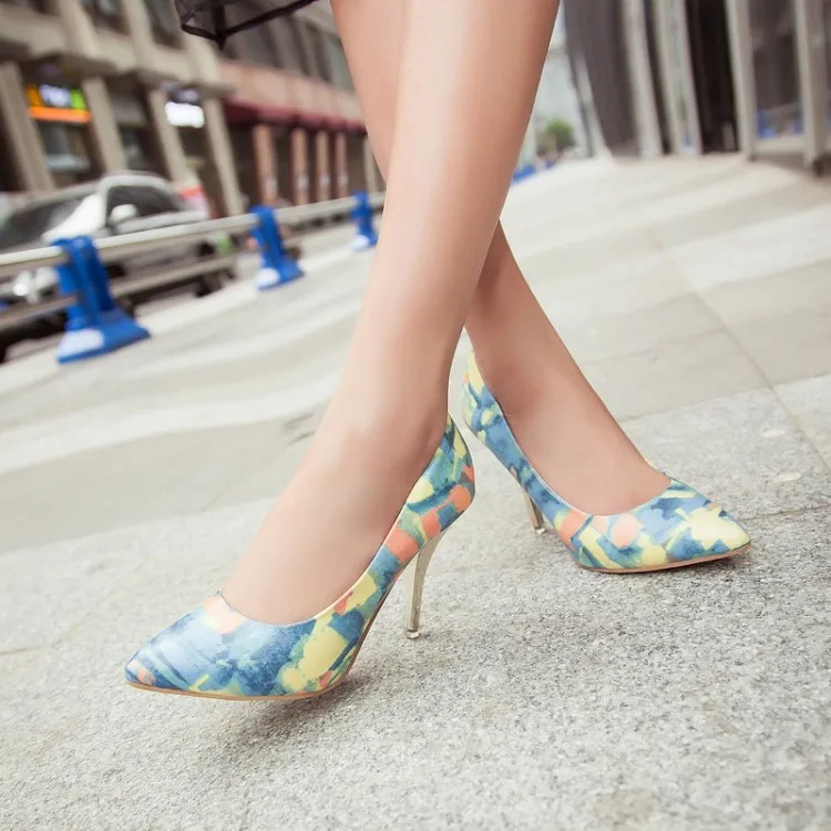 European Style Women Shoes Pointed Toe Stiletto Women Shoes Spring Print Flowers Ladies High Heels 59
European Style Women Shoes Pointed Toe Stiletto Women Shoes Spring Print Flowers Ladies High Heels 59