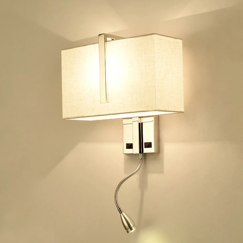 Fabric Led Lamp Wall Lamp Light with Switch Claasic Modern Bedside Indoor Reading Lighting Fixtures Stainless E27 Night Light
Fabric Led Lamp Wall Lamp Light with Switch Claasic Modern Bedside Indoor Reading Lighting Fixtures Stainless E27 Night Light