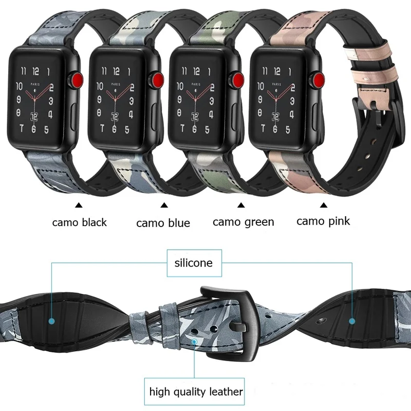 AOOW 38mm/42mm for Apple Watch Genuine Leather+Silicone Band Camo Printed Fashion Bracelet Strap Watchband for iwatch 1 2 3
AOOW 38mm/42mm for Apple Watch Genuine Leather+Silicone Band Camo Printed Fashion Bracelet Strap Watchband for iwatch 1 2 3