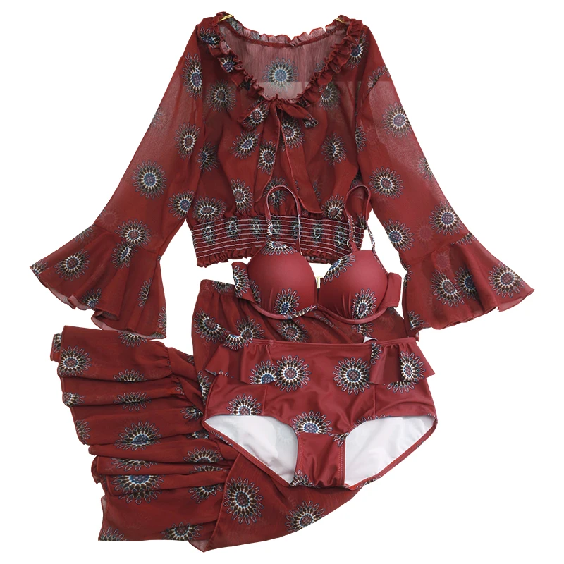 2019 Women Printed Floral Push Up Three Piece Bikini Set Swimsuit Summer Sexy Bathing Suit Swimming Beach Wear Biquinis Swimwear
2019 Women Printed Floral Push Up Three Piece Bikini Set Swimsuit Summer Sexy Bathing Suit Swimming Beach Wear Biquinis Swimwear