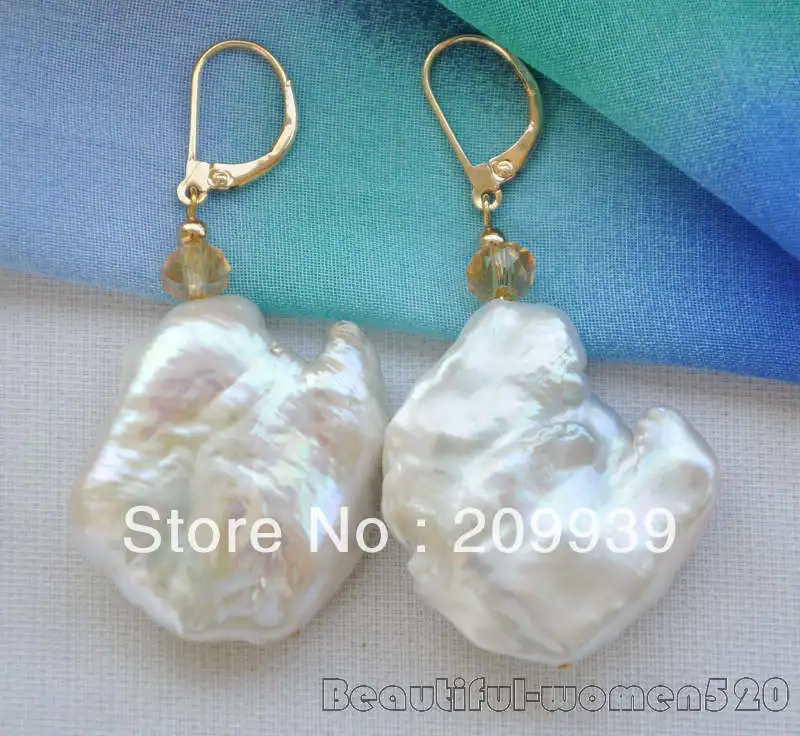HOT SELL - hj 0060 BIG 35mm WHITE BAROQUE KESHI REBORN PEARL DANGLE EARRING -Top quality free shipping
HOT SELL - hj 0060 BIG 35mm WHITE BAROQUE KESHI REBORN PEARL DANGLE EARRING -Top quality free shipping
