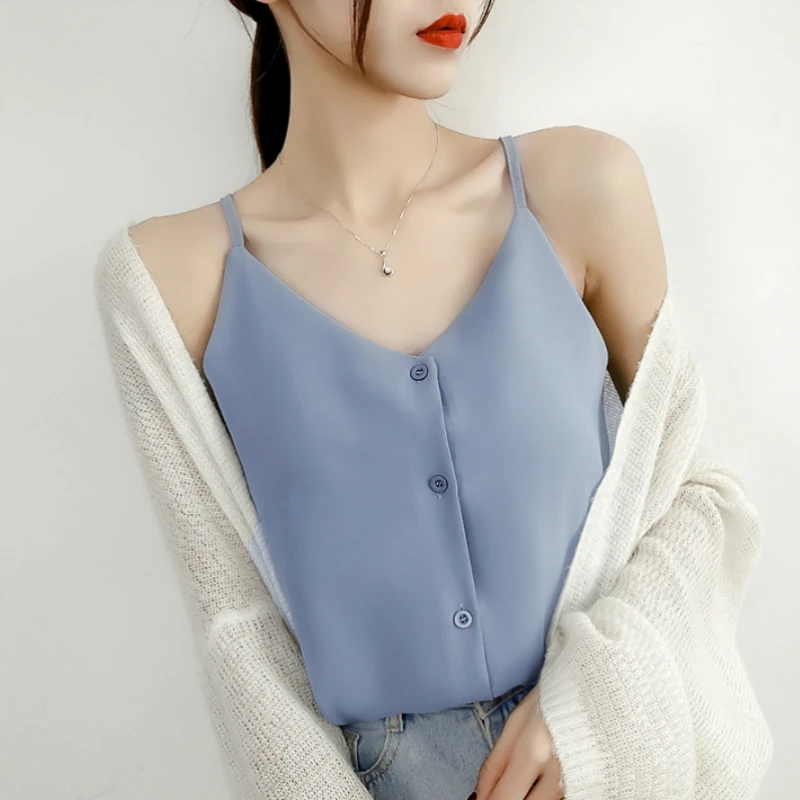 womens tops and blouses summer women's blouses sleeveless v-neck women Camis solid chiffon blouse women shirts top female B520
womens tops and blouses summer women's blouses sleeveless v-neck women Camis solid chiffon blouse women shirts top female B520