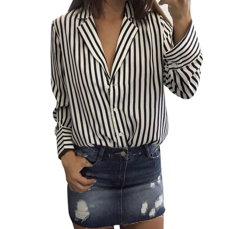 2017 Long Sleeve Women Blouses And Shirts Black Female Ladies Casual Shirt Tops Striped Blusas Blouse #EW
2017 Long Sleeve Women Blouses And Shirts Black Female Ladies Casual Shirt Tops Striped Blusas Blouse #EW