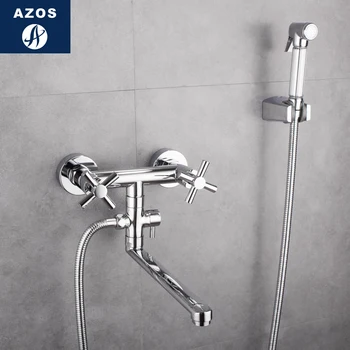 Azos Bidet Faucet Pressurized Shower Nozzle Brass Chrome Cold and Hot Switch Two Function Mop Pond Pet Bath Shower Room Round PJ
Azos Bidet Faucet Pressurized Shower Nozzle Brass Chrome Cold and Hot Switch Two Function Mop Pond Pet Bath Shower Room Round PJ