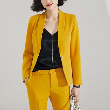 Fall and Winter 2019 New Small Suit Women's Suit Professional Fashion Korean Yellow Suit Trousers Two Suits
Fall and Winter 2019 New Small Suit Women's Suit Professional Fashion Korean Yellow Suit Trousers Two Suits