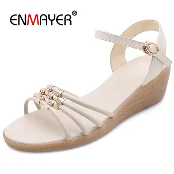 ENMAYER Women Fashion Wedges Shoes Genuine Leather Basic Casual Women Sandals Summer 2020 Mid High Size 34-4- LY1428
ENMAYER Women Fashion Wedges Shoes Genuine Leather Basic Casual Women Sandals Summer 2020 Mid High Size 34-4- LY1428