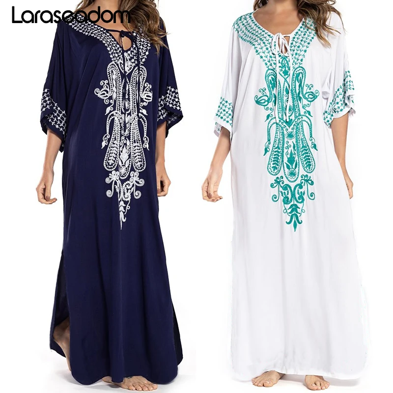 Embroidery Kaftan Beach Tunic Cotton Beach Cover up Saida de Praia Swimsuit Women Bikini cover up Pareo Sarong Beachwear#Z151
Embroidery Kaftan Beach Tunic Cotton Beach Cover up Saida de Praia Swimsuit Women Bikini cover up Pareo Sarong Beachwear#Z151