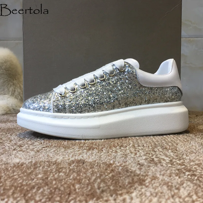 Beertola Sequined Paillettes Sneakers Woman Shiny Bling Bling Heavy Bottom Casual Shoes Woman Luxury Design Zapatos Mujer Flats
Beertola Sequined Paillettes Sneakers Woman Shiny Bling Bling Heavy Bottom Casual Shoes Woman Luxury Design Zapatos Mujer Flats