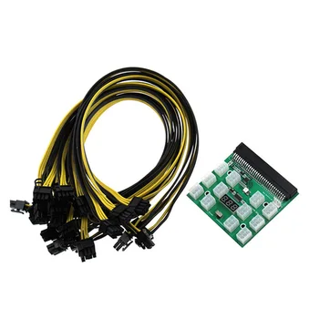 1200w/750w Breakout Board + 12pcs 6P Male to (6+2)8P Male Power Cables Kits For Minings Ethereum 
1200w/750w Breakout Board + 12pcs 6P Male to (6+2)8P Male Power Cables Kits For Minings Ethereum