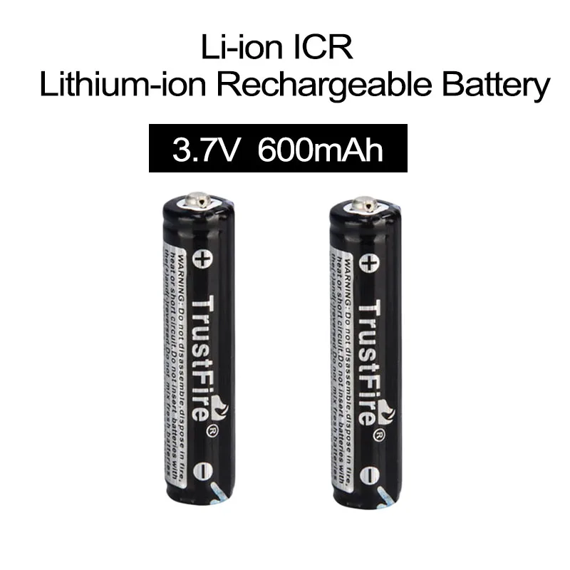 TrustFire 3.7V 600mAh 10440 Li-ion Rechargeable Battery Batteries with Protected PCB for LED Flashlights Headlamps Bicycle Lamp
TrustFire 3.7V 600mAh 10440 Li-ion Rechargeable Battery Batteries with Protected PCB for LED Flashlights Headlamps Bicycle Lamp