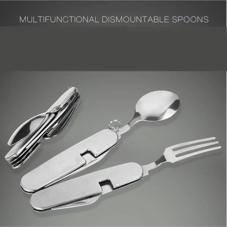 Stainless steel detachable camping folding knife and fork combination tableware Camping multi-function table knife fruit knife
Stainless steel detachable camping folding knife and fork combination tableware Camping multi-function table knife fruit knife