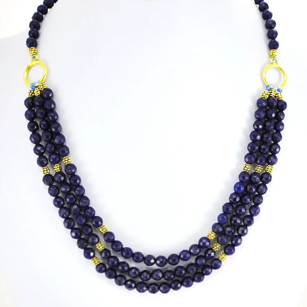 popular! 3 Strands Natural Blue Lapis Lazuli Faceted Round Beads plated Clasp Necklace 19
popular! 3 Strands Natural Blue Lapis Lazuli Faceted Round Beads plated Clasp Necklace 19