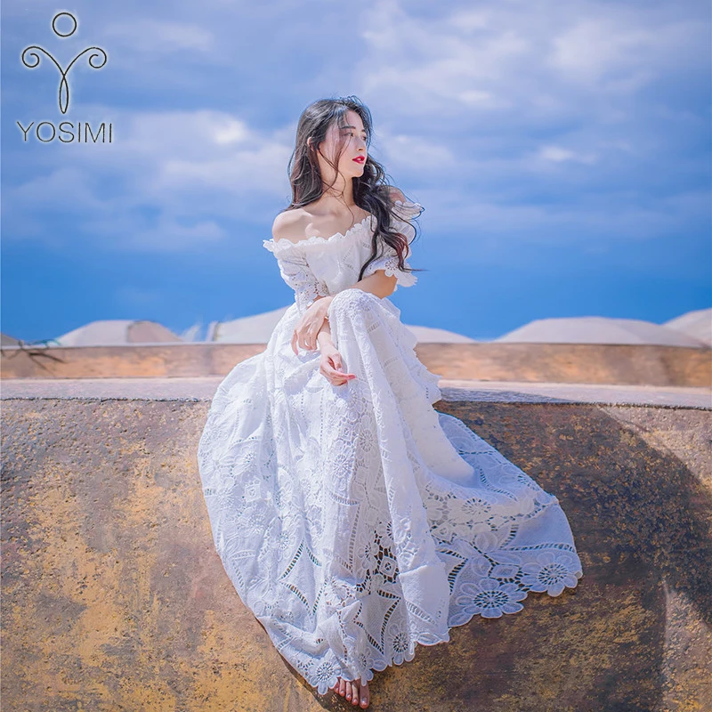 YOSIMI 2017 Summer Maxi Elegant Cotton Hollow Out Long Dress Tunic Lace White Fairy Women Dresses Ankle-Lenght High Quality
YOSIMI 2017 Summer Maxi Elegant Cotton Hollow Out Long Dress Tunic Lace White Fairy Women Dresses Ankle-Lenght High Quality