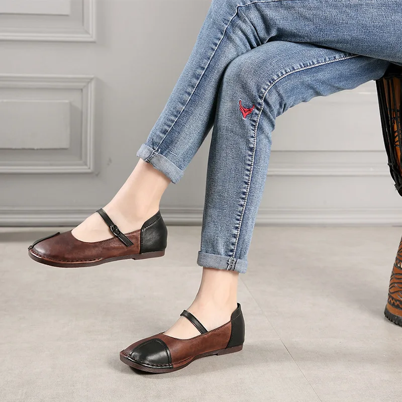 Fashion Hot Mori Girl Women's Flats Shoes Genuine Leather Retro Sweet Loafers Shoes Woman Ballet Flats Shoes Ladies 40
Fashion Hot Mori Girl Women's Flats Shoes Genuine Leather Retro Sweet Loafers Shoes Woman Ballet Flats Shoes Ladies 40