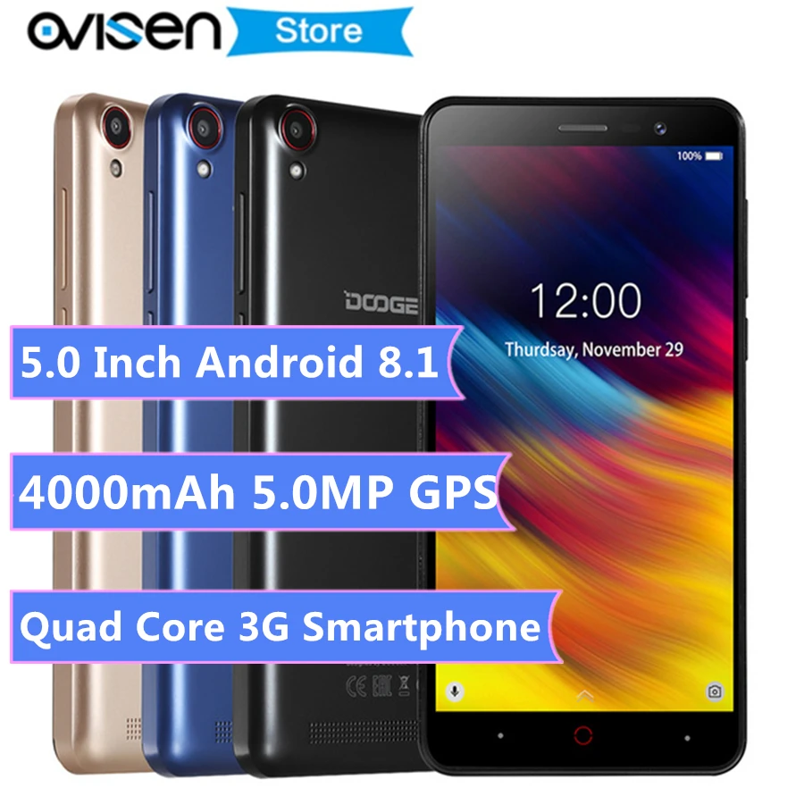 Cheapest 3G WCDMA Smartphone Doogee X100 MTK6580 Quad Core 1GB 8GB 5.0 inch Android 8.1 Dual SIM Cellphone 4000mAh Mobile Phone
Cheapest 3G WCDMA Smartphone Doogee X100 MTK6580 Quad Core 1GB 8GB 5.0 inch Android 8.1 Dual SIM Cellphone 4000mAh Mobile Phone