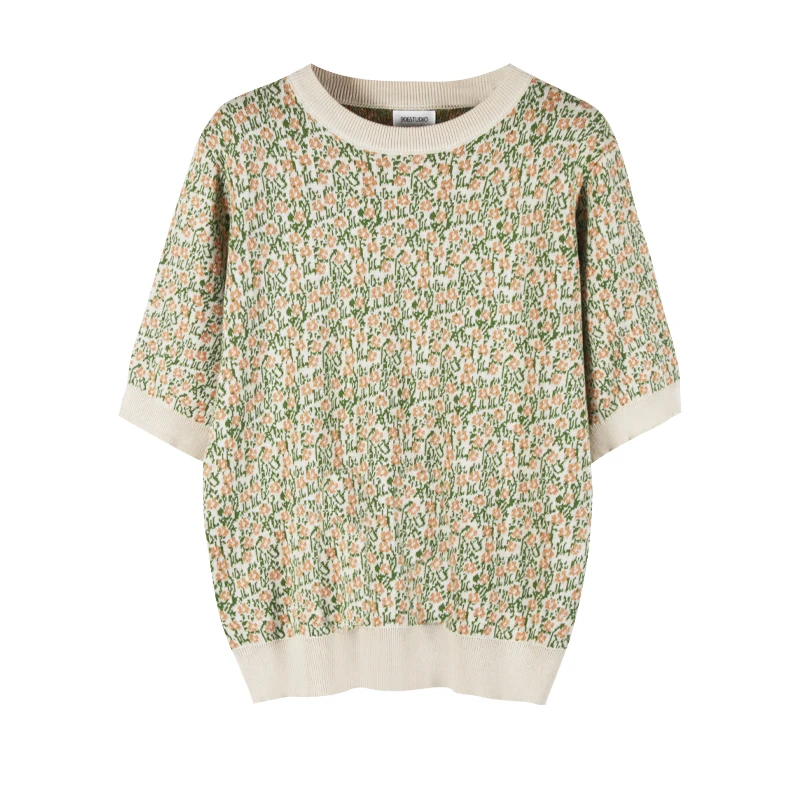 Women Clothing Tops Tees T-Shirts summer new prairie chic o-neck tee shirt femme Adorable knitting Korea floral Self-cultivation
Women Clothing Tops Tees T-Shirts summer new prairie chic o-neck tee shirt femme Adorable knitting Korea floral Self-cultivation