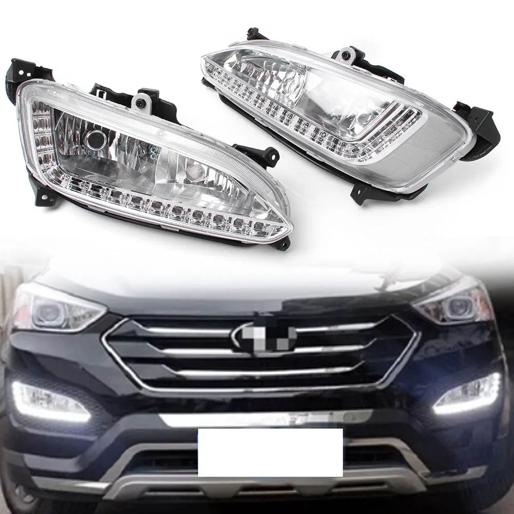 For Hyundai Santa Fe IX45 2013 2014 2015 Car Front Bumper Turn Signal Light LED DRL Daytime Running Fog Lamp Left + Right 2Pcs
For Hyundai Santa Fe IX45 2013 2014 2015 Car Front Bumper Turn Signal Light LED DRL Daytime Running Fog Lamp Left + Right 2Pcs