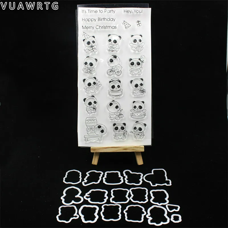 VUAWRTG Cute Panda Transparent Clear Silicone Stamp and Metal Cutting Die Set for DIY scrapbooking/Card Making
VUAWRTG Cute Panda Transparent Clear Silicone Stamp and Metal Cutting Die Set for DIY scrapbooking/Card Making
