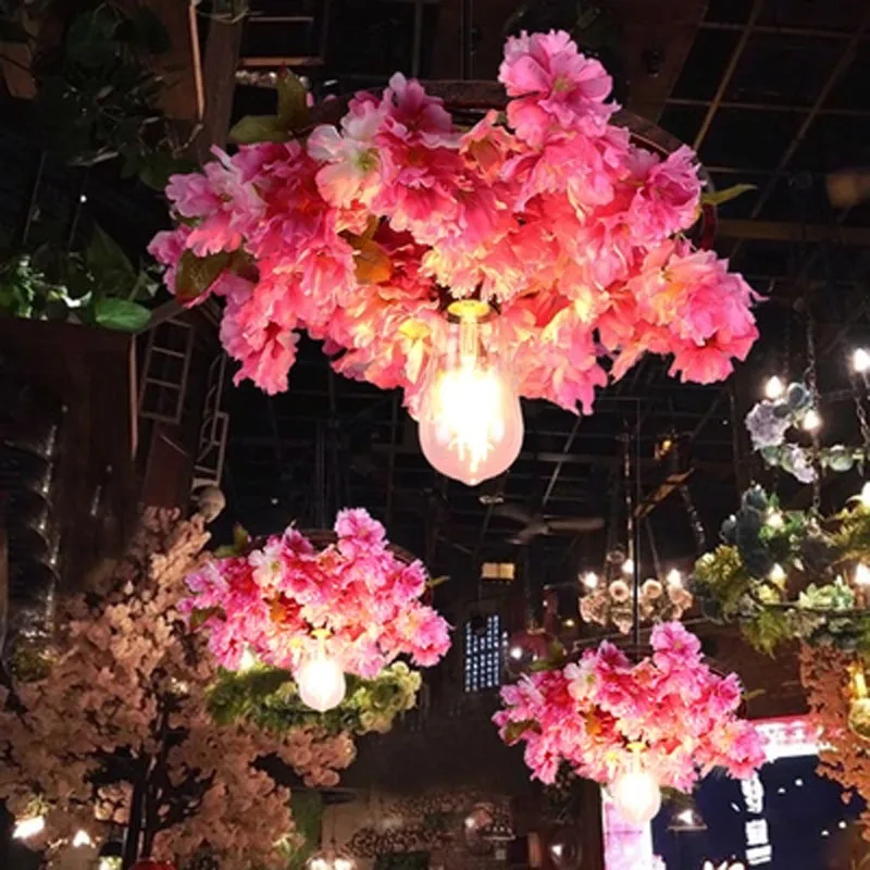 Creative Simulation Flower pendant lamp Music Bar peach flower Decoration Light Iron E27 plant Lighting Fixtures
Creative Simulation Flower pendant lamp Music Bar peach flower Decoration Light Iron E27 plant Lighting Fixtures