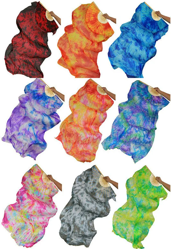 Tie Dye Belly Dance Pure Silk Fan Veil Nebula Design Oriental Dancing Veil Fan 180cm
Tie Dye Belly Dance Pure Silk Fan Veil Nebula Design Oriental Dancing Veil Fan 180cm