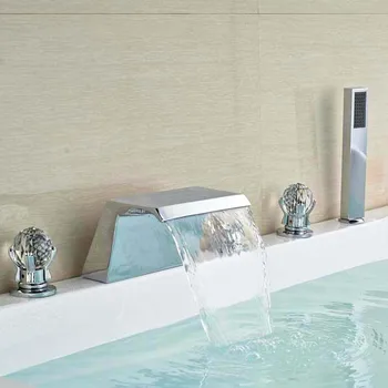 Contemporary Bathroom Tub Faucet Sink Mixer Tap Hand Shower Faucet Set Chrome Brass
Contemporary Bathroom Tub Faucet Sink Mixer Tap Hand Shower Faucet Set Chrome Brass