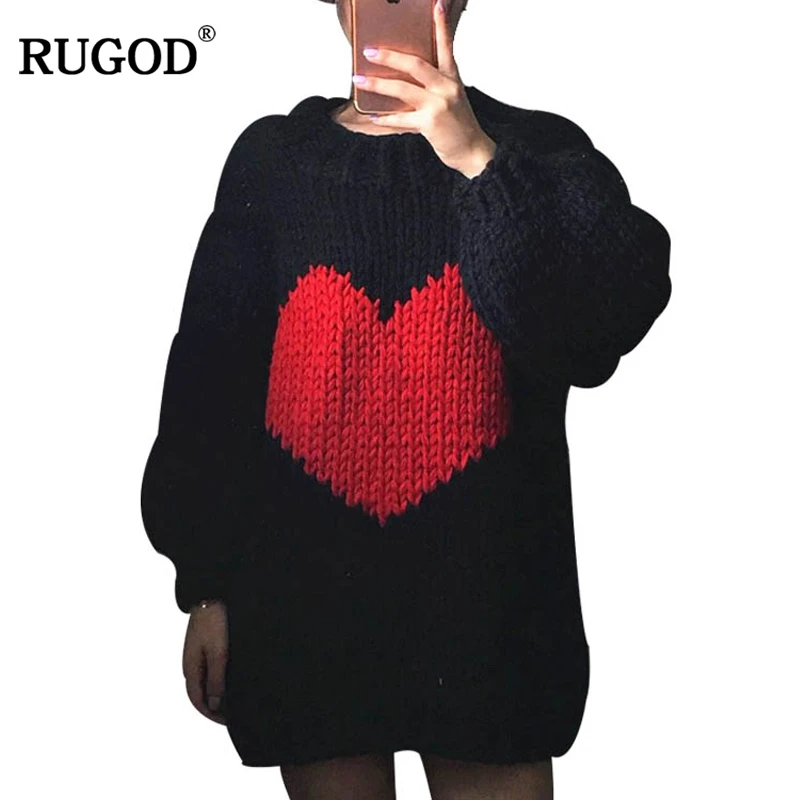 RUGOD Fashion Loose Heart Pattern Women Sweaters And Pullovers O-neck Long Sleeve Woman Jumper Casual Long Pull Femme
RUGOD Fashion Loose Heart Pattern Women Sweaters And Pullovers O-neck Long Sleeve Woman Jumper Casual Long Pull Femme