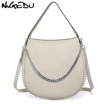 NIGEDU luxury handbags women Shoulder bags designer Rivets/Chain messenger Bags for ladies hand bags PU Leather Female Totes bao
NIGEDU luxury handbags women Shoulder bags designer Rivets/Chain messenger Bags for ladies hand bags PU Leather Female Totes bao