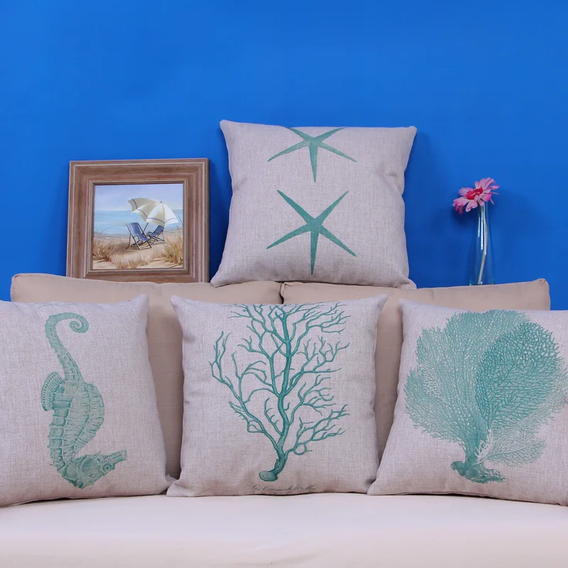 Home decoration Sea creature style Car bed Linen Pillow Cushions sailing Conch Starfish Seahorse printed pillowcase 45x45cm
Home decoration Sea creature style Car bed Linen Pillow Cushions sailing Conch Starfish Seahorse printed pillowcase 45x45cm