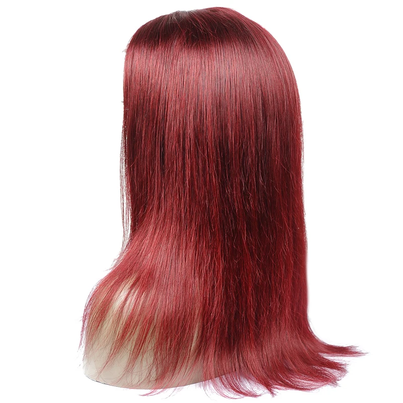 Парики из натуральных волос Pinshair 99J красные перуанские прямые волосы на