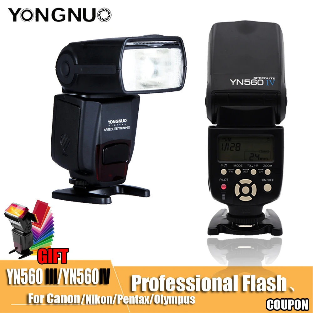YONGNUO YN560 III IV YN560TX II RF603 Wireless Master Flash Speedlite for Nikon Canon Olympus Pentax DSLR Camera Flash Speedlite
YONGNUO YN560 III IV YN560TX II RF603 Wireless Master Flash Speedlite for Nikon Canon Olympus Pentax DSLR Camera Flash Speedlite