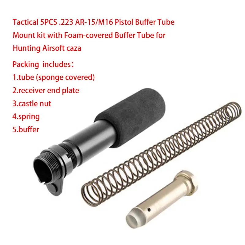 

3 types Tactical 5PCS .223 AR-15/M16 Pistol Buffer Tube Mount kit with Fixing Bolt for Airsoft M4 series AEG