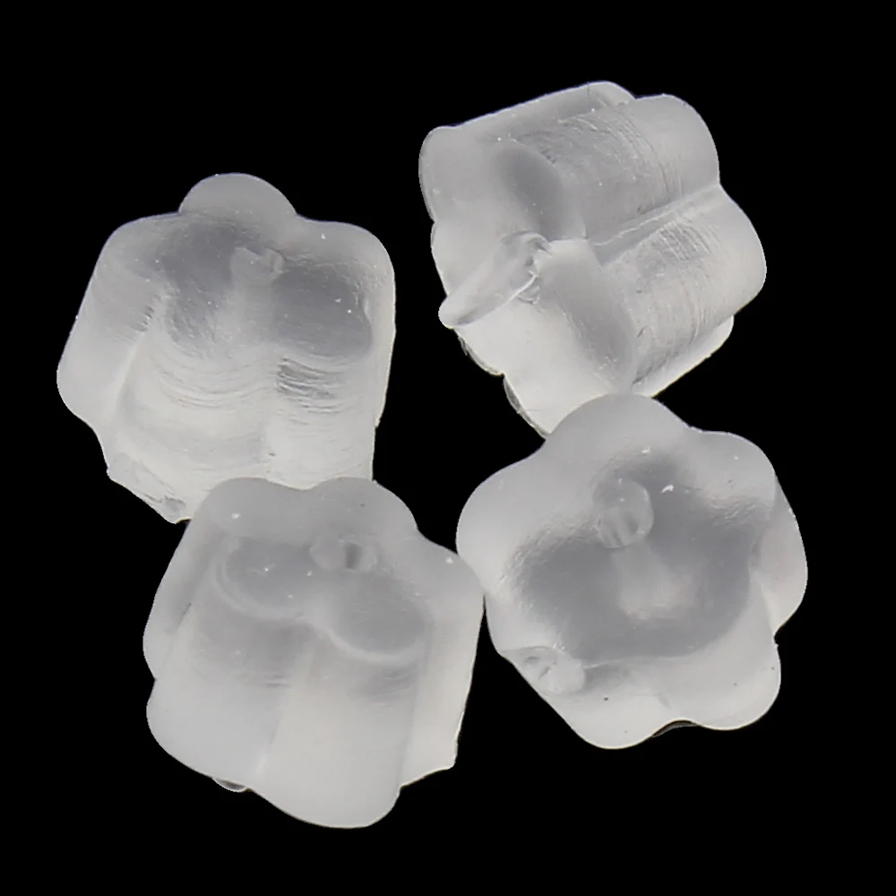 200pcs/lot Earrings Jewelry Accessories Silicone Clear Flower Plastic Ear Plugging/blocked Earring back DIY Ear Nut Component
200pcs/lot Earrings Jewelry Accessories Silicone Clear Flower Plastic Ear Plugging/blocked Earring back DIY Ear Nut Component