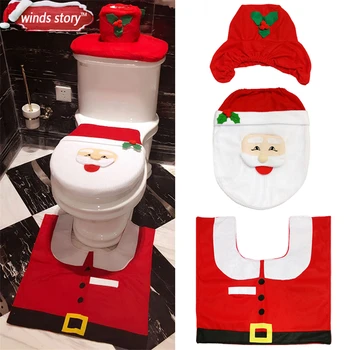 Christmas Decorations for Home Bathroom/WC Red Flannel Santa Toilet Cover and Rug Xmas Decoration Christmas Toilet Seat Cover
Christmas Decorations for Home Bathroom/WC Red Flannel Santa Toilet Cover and Rug Xmas Decoration Christmas Toilet Seat Cover
