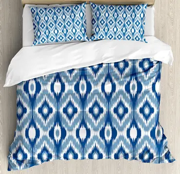 Ikat Duvet Cover Set Ethnic Ikat Design with Regular Multi-Shaft Loom Uneven Twill Trend Motif Decor Bedding Set Dark Blue White
Ikat Duvet Cover Set Ethnic Ikat Design with Regular Multi-Shaft Loom Uneven Twill Trend Motif Decor Bedding Set Dark Blue White