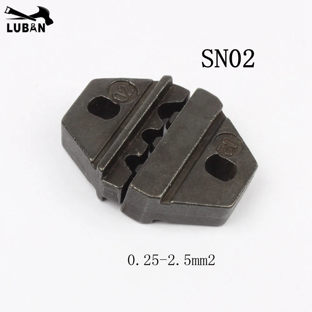 MINI EUROPE STYLE SN02 Die Sets for SN CRIMPING PLIER series hand crimping tool and for SN-02crimping tool 0.25-2.5mm2 jaws
MINI EUROPE STYLE SN02 Die Sets for SN CRIMPING PLIER series hand crimping tool and for SN-02crimping tool 0.25-2.5mm2 jaws