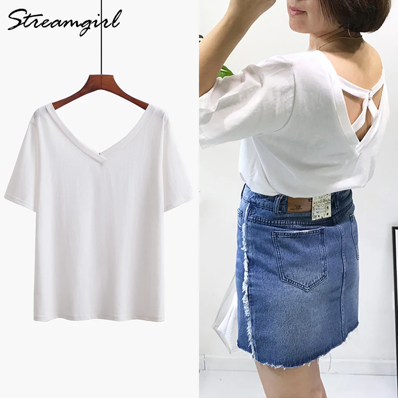 Deep V Neck T Shirts For Women Summer Black T-shirt Femme Women's T Shirts Plus Size White Tshirt Cotton 2019 Tee Shirt New
Deep V Neck T Shirts For Women Summer Black T-shirt Femme Women's T Shirts Plus Size White Tshirt Cotton 2019 Tee Shirt New