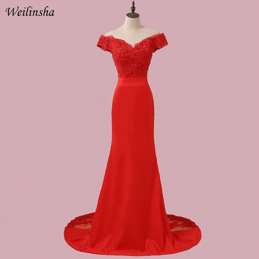 Weilinsha Red Mermaid Evening Dresses Long Off the Shoulder Robes De Soiree Cheap Formal Evening Gowns
Weilinsha Red Mermaid Evening Dresses Long Off the Shoulder Robes De Soiree Cheap Formal Evening Gowns