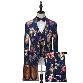 (blazer+ vest + pants) men's suit 3 piece set / luxury flower print Slim party dress blazer high-end men's party suits
(blazer+ vest + pants) men's suit 3 piece set / luxury flower print Slim party dress blazer high-end men's party suits
