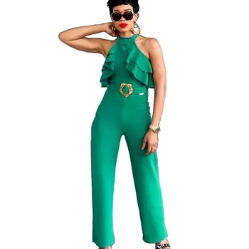 2019 Summer Office Lady V-Neck Solid Wide Leg Jumpsuit Halter Cold Shoulder Classy Rompers Ruffles Elegant Overalls
2019 Summer Office Lady V-Neck Solid Wide Leg Jumpsuit Halter Cold Shoulder Classy Rompers Ruffles Elegant Overalls