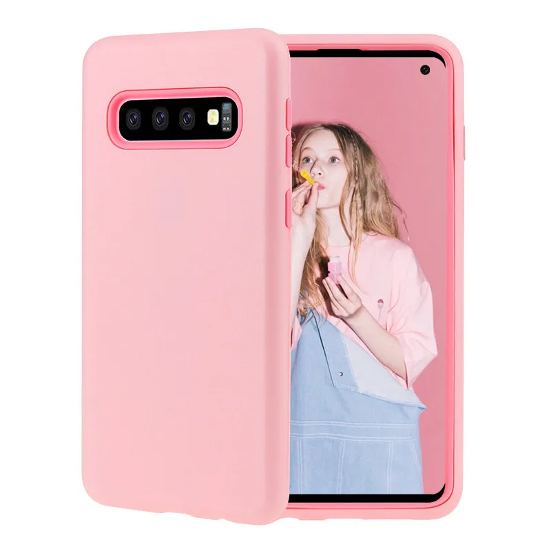 

For Samsung Galaxy s10 Plus s10lite Silicon 360 Degree Shockproof Case Solid Matte Anti Knock Hybrid Armor Full-Body Protection