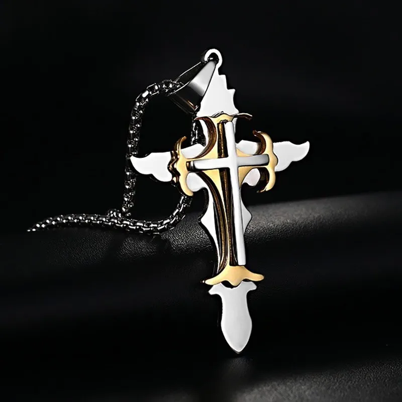 Men's Stainless Steel Cross Pendant Necklace Stereoscopic Fashion Design Three Layer Artist Designer Mature Men Jewelry
Men's Stainless Steel Cross Pendant Necklace Stereoscopic Fashion Design Three Layer Artist Designer Mature Men Jewelry