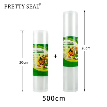 PRETTYSEAL Vacuum Packer Storage Bag for Food Vacuum Sealer Fresh Food Packing 20*5m+28*500cm rollo plastico transparente
PRETTYSEAL Vacuum Packer Storage Bag for Food Vacuum Sealer Fresh Food Packing 20*5m+28*500cm rollo plastico transparente