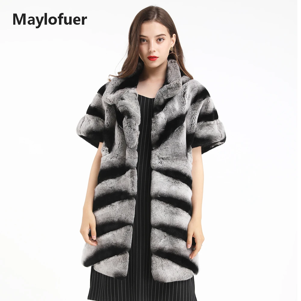 Maylofuer Real Rex Rabbit Fur Jacket with Short Slleves Full Pelt Rabbit Fur Chinchilla Color Female Ladies Overcoat Outwear
Maylofuer Real Rex Rabbit Fur Jacket with Short Slleves Full Pelt Rabbit Fur Chinchilla Color Female Ladies Overcoat Outwear