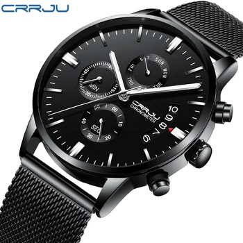 CRRJU Top Luxury Brand Mens Waterproof Date Clock Mens Steel Strap Casual Quartz Watch Men fashion Sports Wrist Watch masculino
CRRJU Top Luxury Brand Mens Waterproof Date Clock Mens Steel Strap Casual Quartz Watch Men fashion Sports Wrist Watch masculino