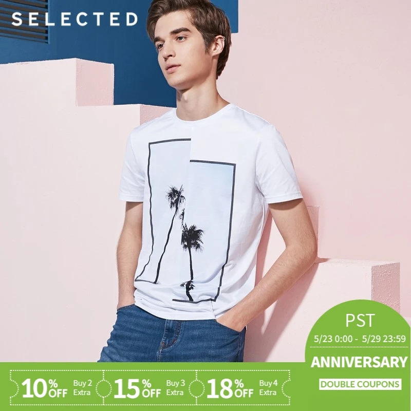 SELECTED Mercerized cotton straight leg leisure short-sleeved T shirt S|4182T4573
SELECTED Mercerized cotton straight leg leisure short-sleeved T shirt S|4182T4573