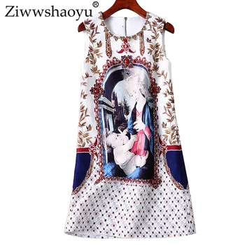 Ziwwshaoyu vintage Character Print dresses O-Neck Diamonds Elegant Straight dress Summer new women's
Ziwwshaoyu vintage Character Print dresses O-Neck Diamonds Elegant Straight dress Summer new women's