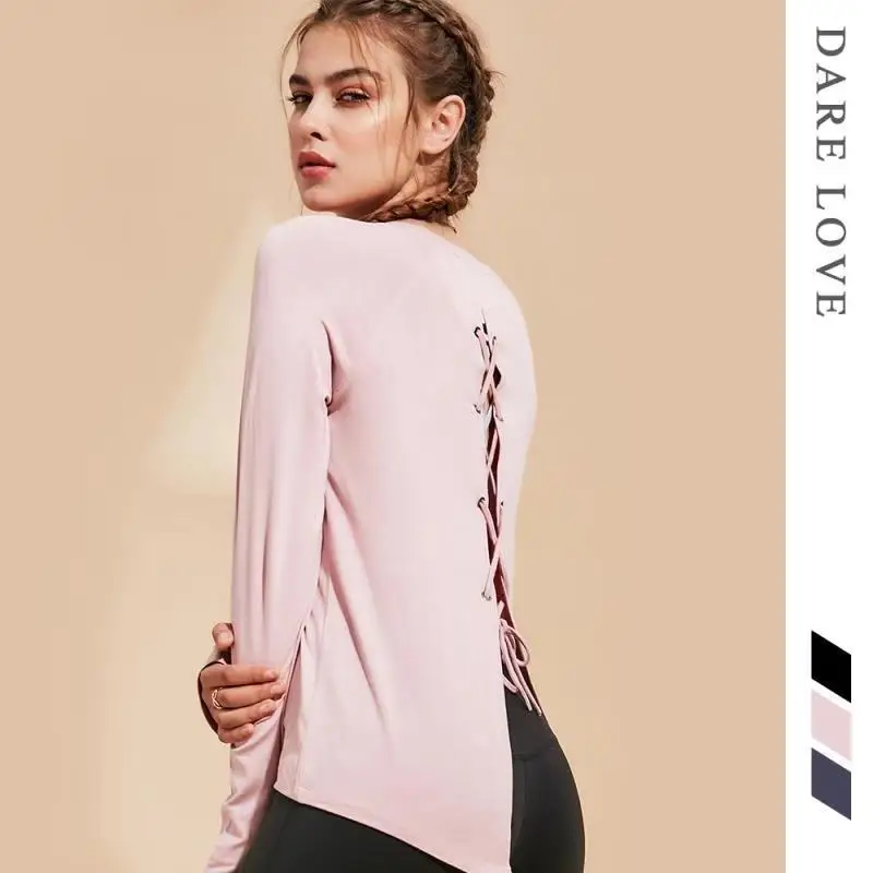 Women Gym Yoga Shirts Sportswear Loose Running Shirt Long Sleeve Workout Fitness Top Quick Dry Autunm Sport Tank | Спорт и