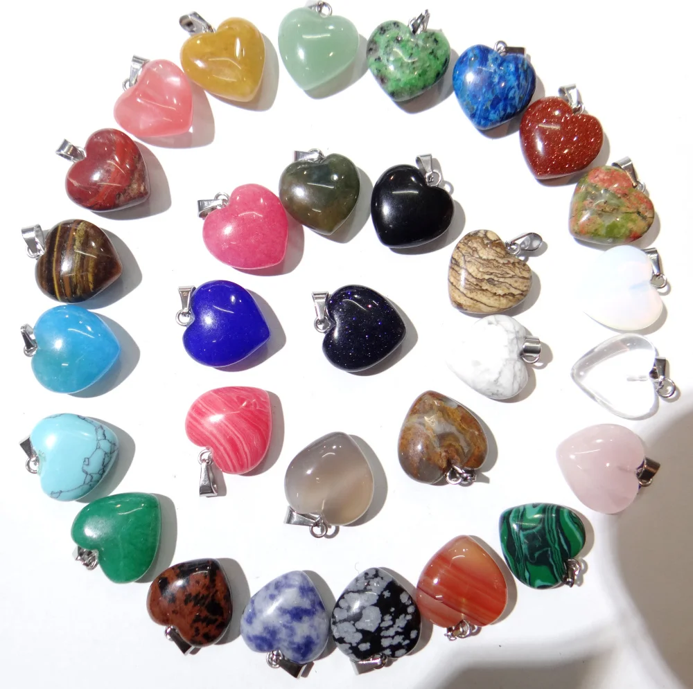 16MM Natural stone Turquoises Quartz Crystal tiger eye Opal lapis heart pendants diy Jewelry making Necklaces Accessories 50PC
16MM Natural stone Turquoises Quartz Crystal tiger eye Opal lapis heart pendants diy Jewelry making Necklaces Accessories 50PC